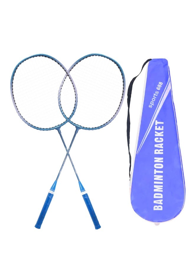 VersaMarts 2-Piece Badminton Racket Set - Lightweight & Durable | Superior Power & Precision | Perfect for Competitive Play (Blue) - Image 1
